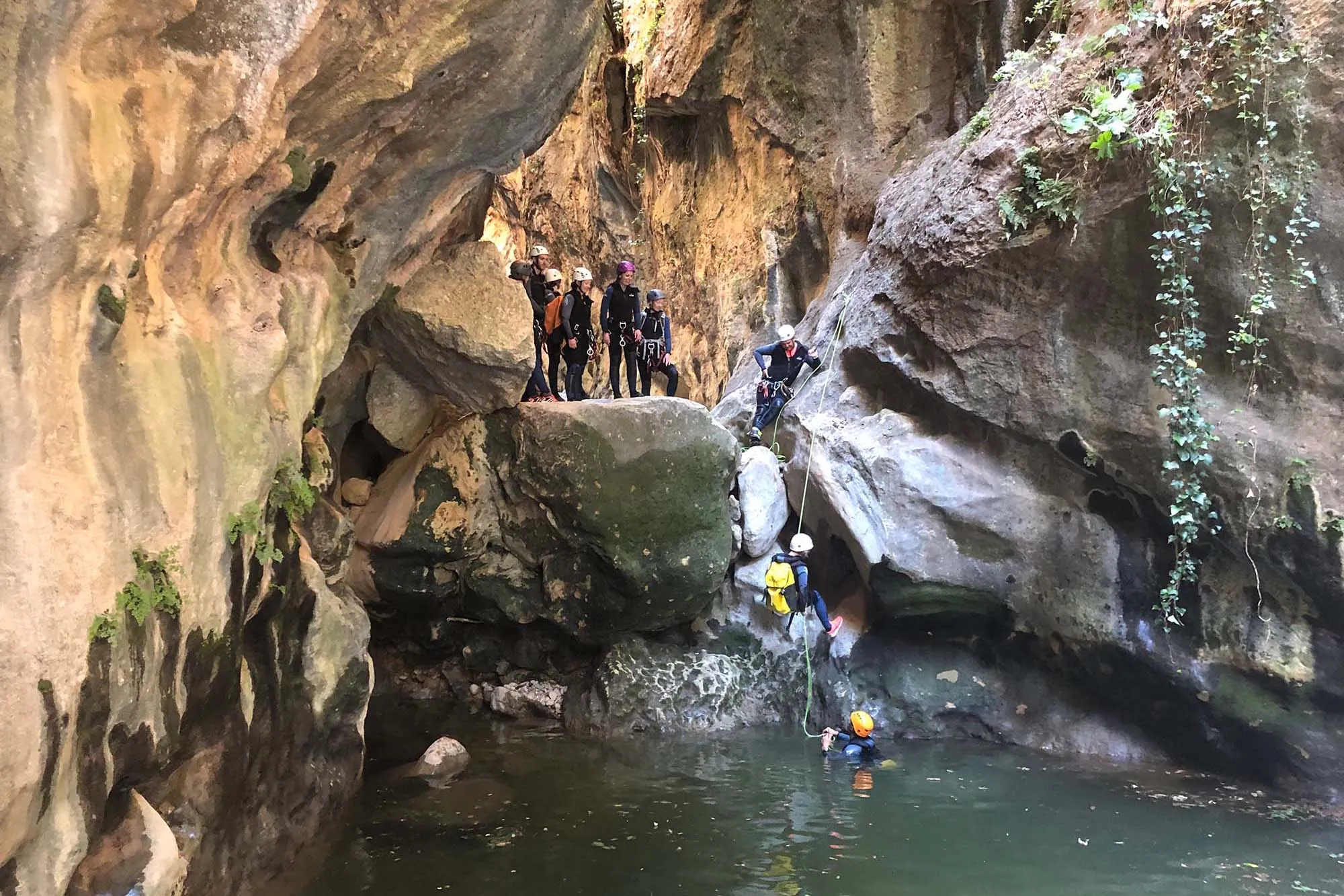 Abseiling in the Garganta Verde canyon