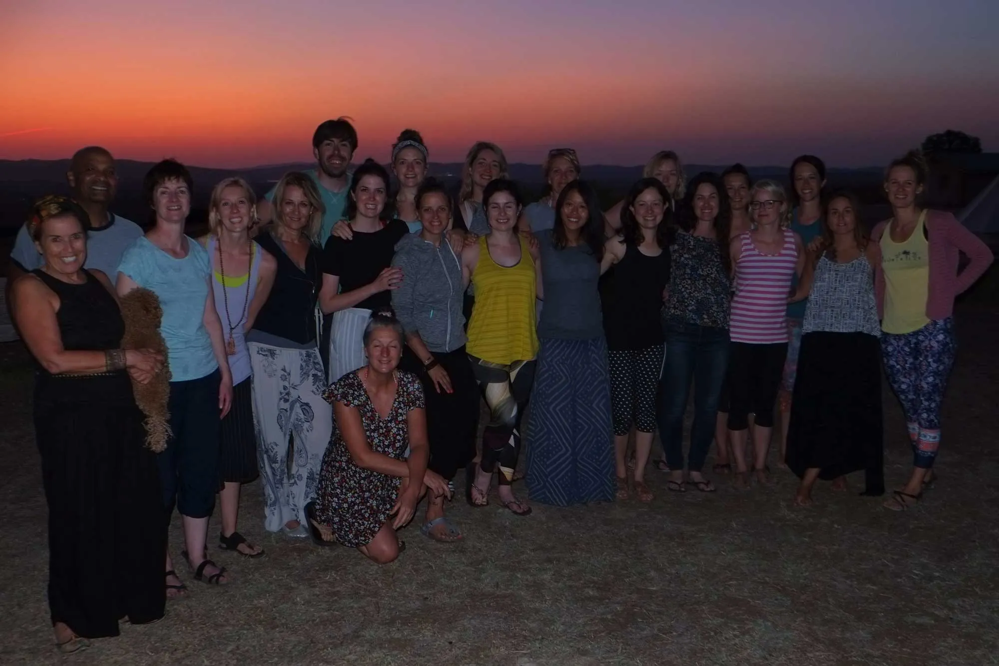 Group at sunset in Suryalila