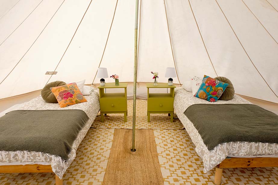Glamping tent accommodation